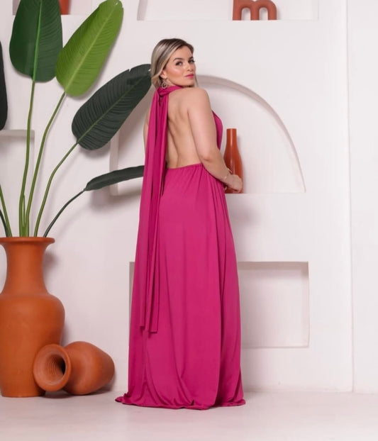 Vestido multiformas fucsia