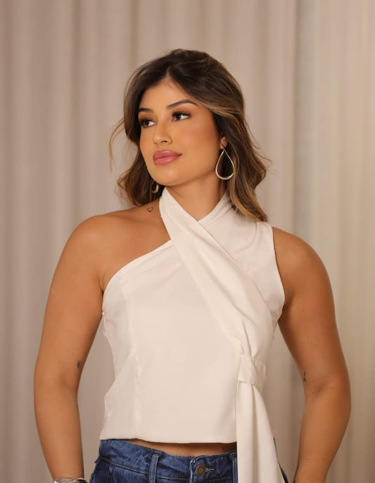 Polera Asimétrica de Un Hombro